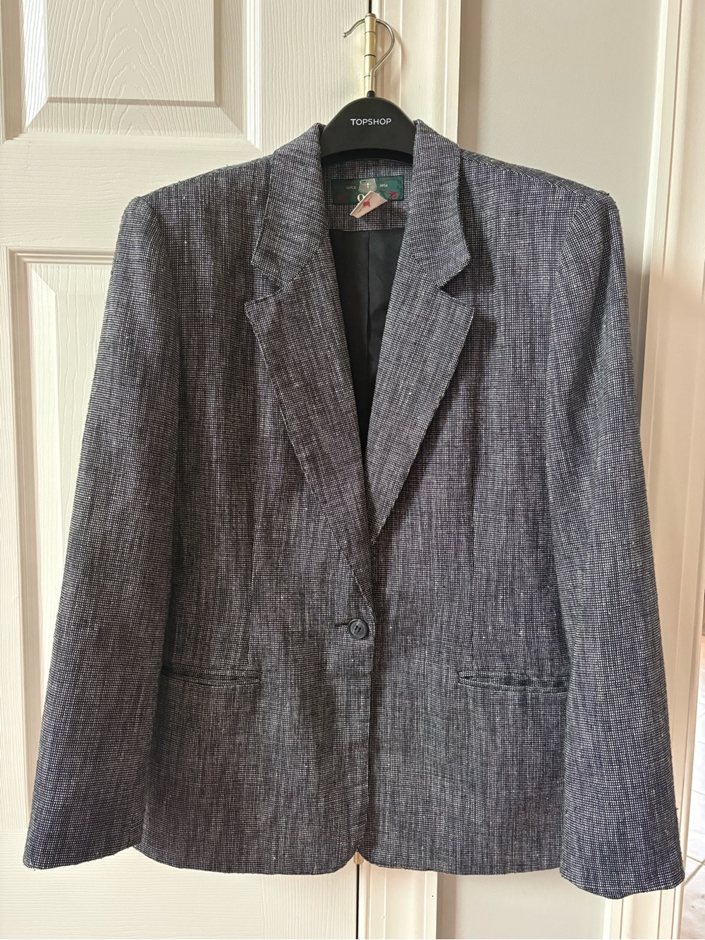 Vintage Orvis Made in USA Wool Silk Blend Blazer Jacket Size 10 Black & White - Picture 1 of 10